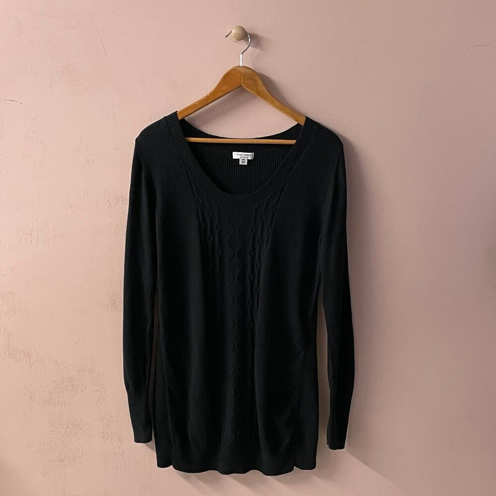 Liz Lange Maternity for Target Black Ribbed Pullover Sweater Size XXL GUC